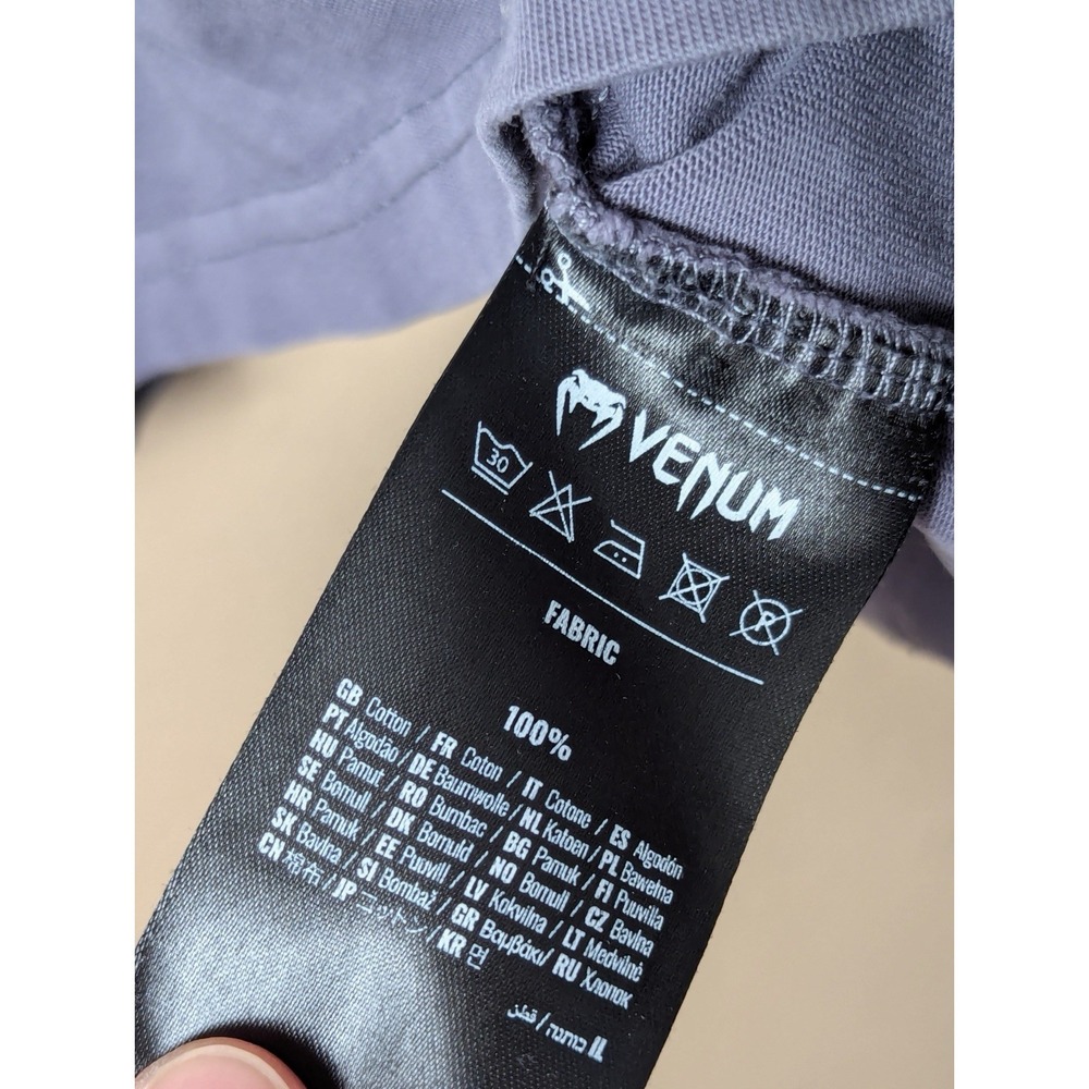 Venum Silent Power T-Shirt Mens XL Grey Charcoal Tonal Embroidered Logo Sport - Picture 13 of 16